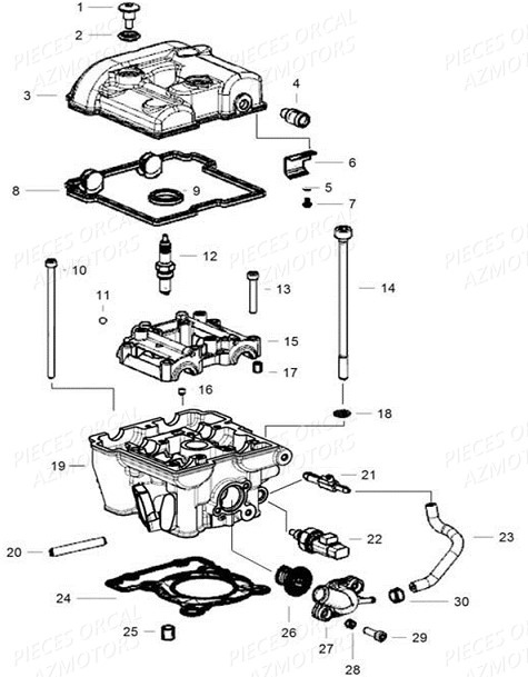 Culasse ORCAL Pièces Orcal SK01 125cc Euro4