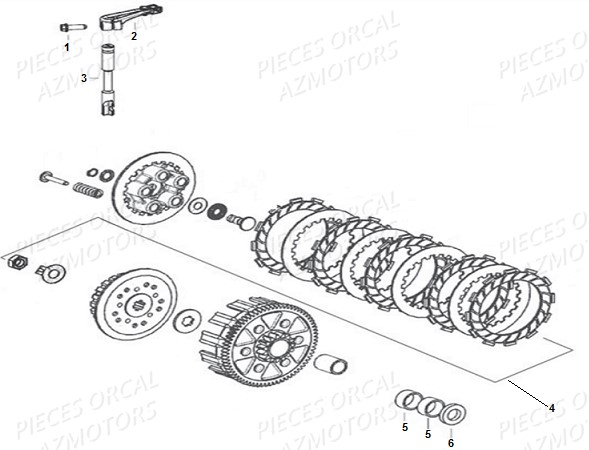 Embrayage ORCAL Pièces Orcal SK01 125cc Euro4