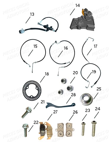 Freinage Partie 2 ORCAL Pièces Orcal SK01 125cc Euro4