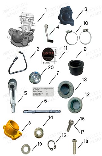 Moteur ORCAL Pièces Orcal SK01 125cc Euro4