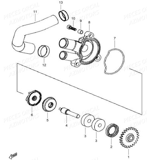 Pompe A Eau ORCAL Pièces Orcal SK01 125cc Euro4