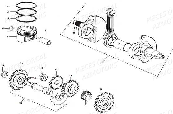 Vilebrequin ORCAL Pièces Orcal SK01 125cc Euro4