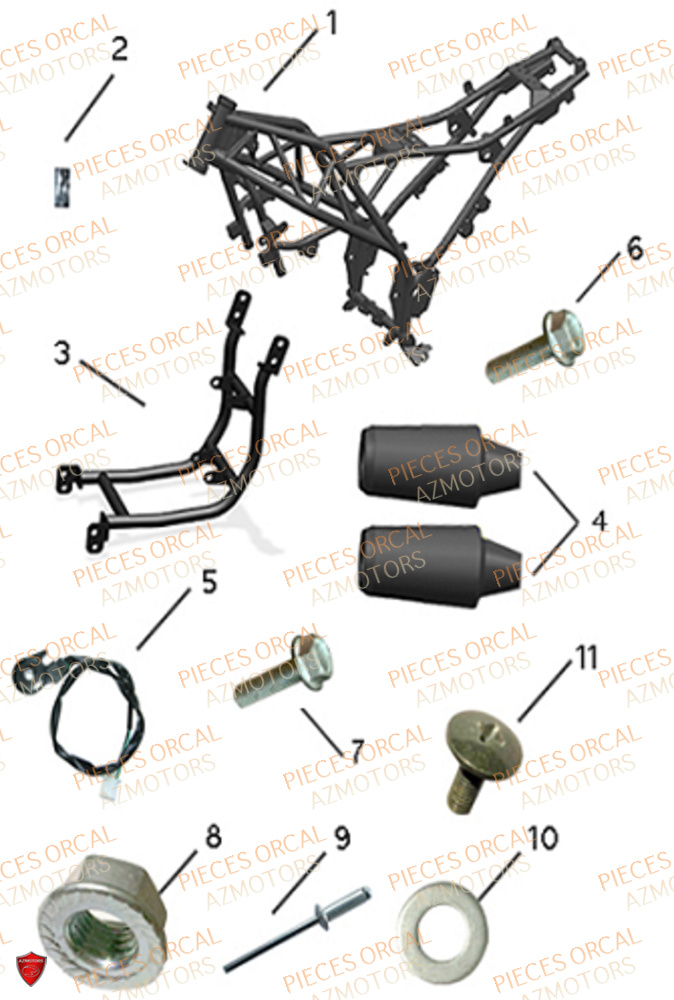 Cadre ORCAL Pièces Orcal SK01 125cc Euro5