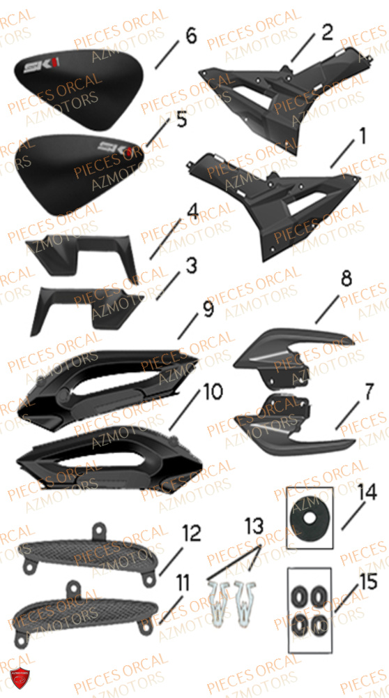 Carenage Lateral ORCAL Pièces Orcal SK01 125cc Euro5
