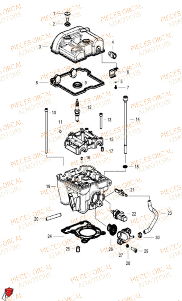 Culasse ORCAL Pièces Orcal SK01 125cc Euro5