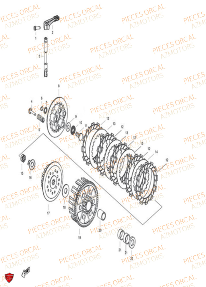 Embrayage ORCAL Pièces Orcal SK01 125cc Euro5