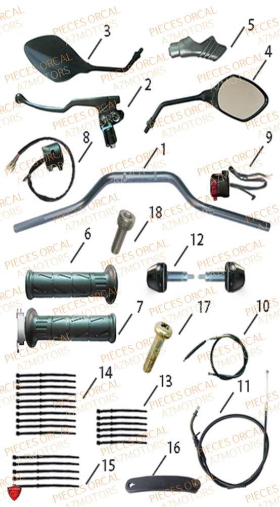 Guidon ORCAL Pièces Orcal SK01 125cc Euro5