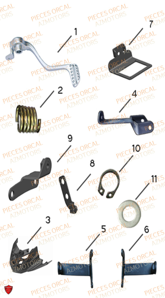 Pedale De Frein ORCAL Pièces Orcal SK01 125cc Euro5