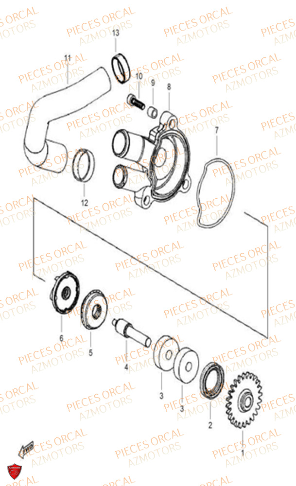 Pompe A Eau ORCAL Pièces Orcal SK01 125cc Euro5