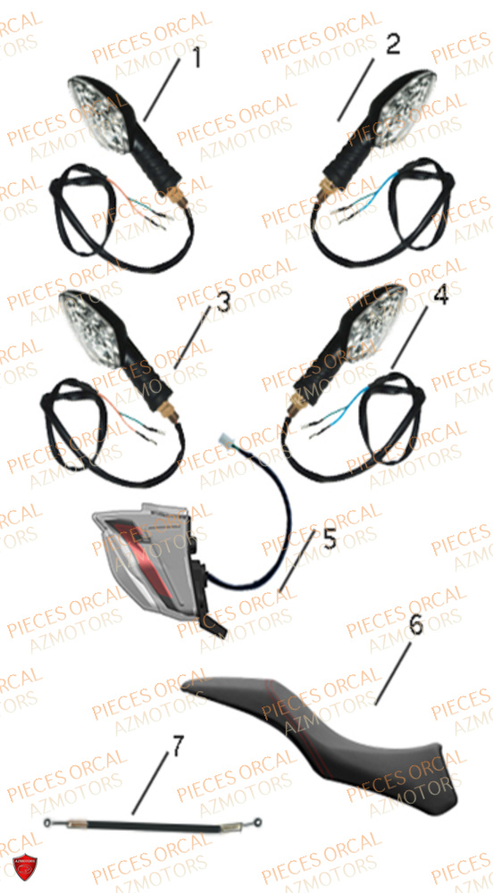 Selle Clignotants ORCAL Pièces Orcal SK01 125cc Euro5