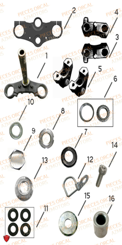 Te De Fourche ORCAL Pièces Orcal SK01 125cc Euro5