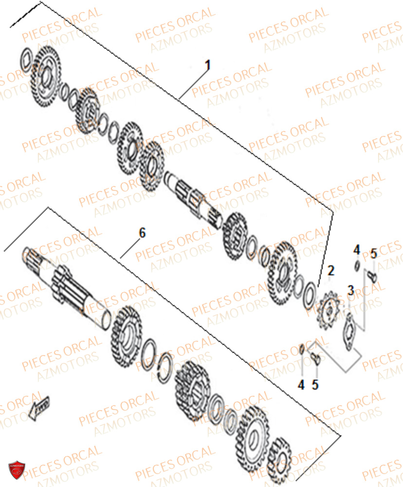 Transmission ORCAL Pièces Orcal SK01 125cc Euro5