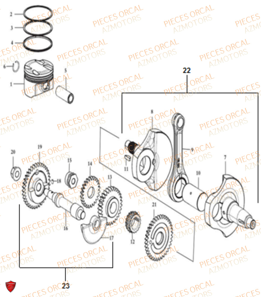 Villebrequin ORCAL Pièces Orcal SK01 125cc Euro5