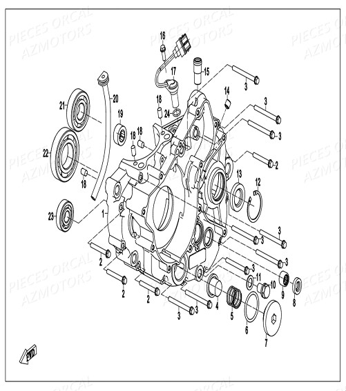 Carter Gauche ORCAL Pièces Orcal SK03 300cc EURO4