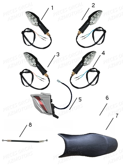 Selle Clignotants ORCAL Pièces Orcal SK03 300cc EURO4