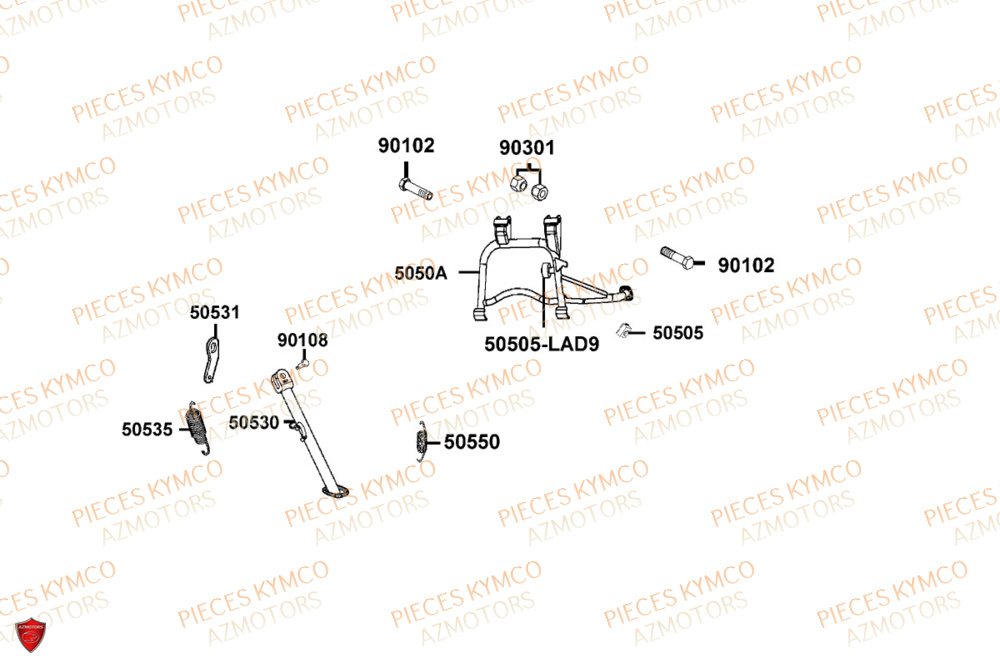 Bequille KYMCO Pièces SKYTOWN 50I EURO5+ (TH10AB)