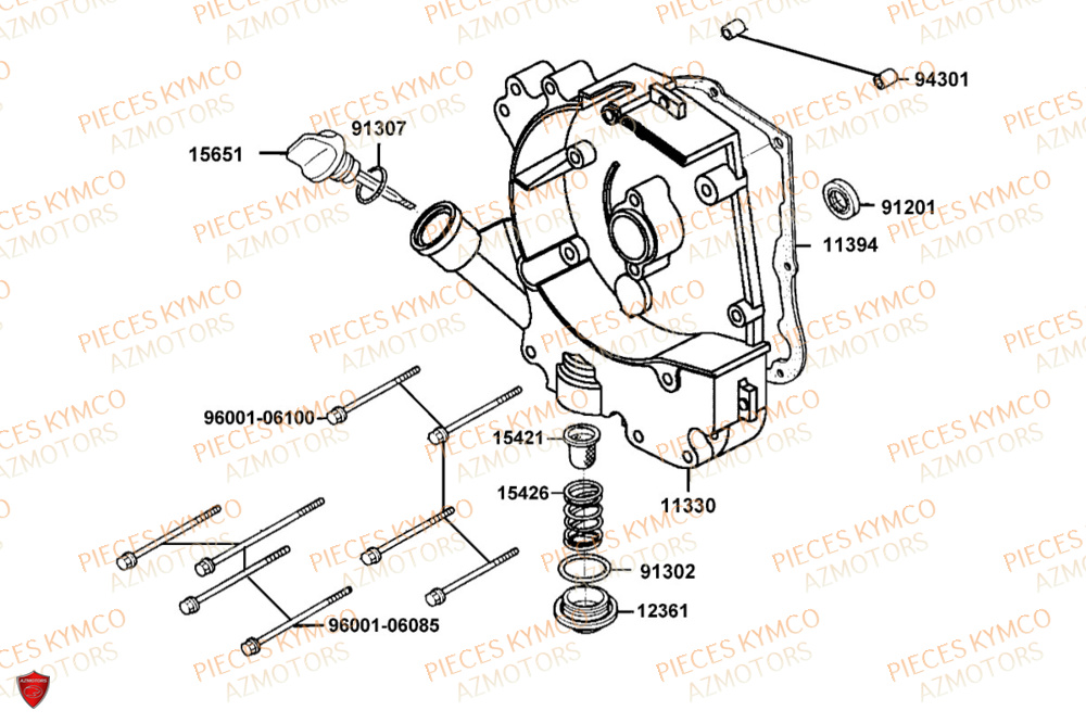 Carter Droit KYMCO Pièces SKYTOWN 50I EURO5+ (TH10AB)