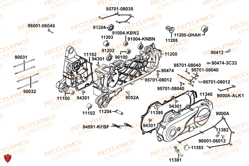 Carter Moteur KYMCO Pièces SKYTOWN 50I EURO5+ (TH10AB)