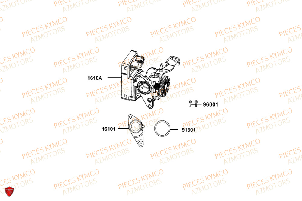 Corps Papillon KYMCO Pièces SKYTOWN 50I EURO5+ (TH10AB)