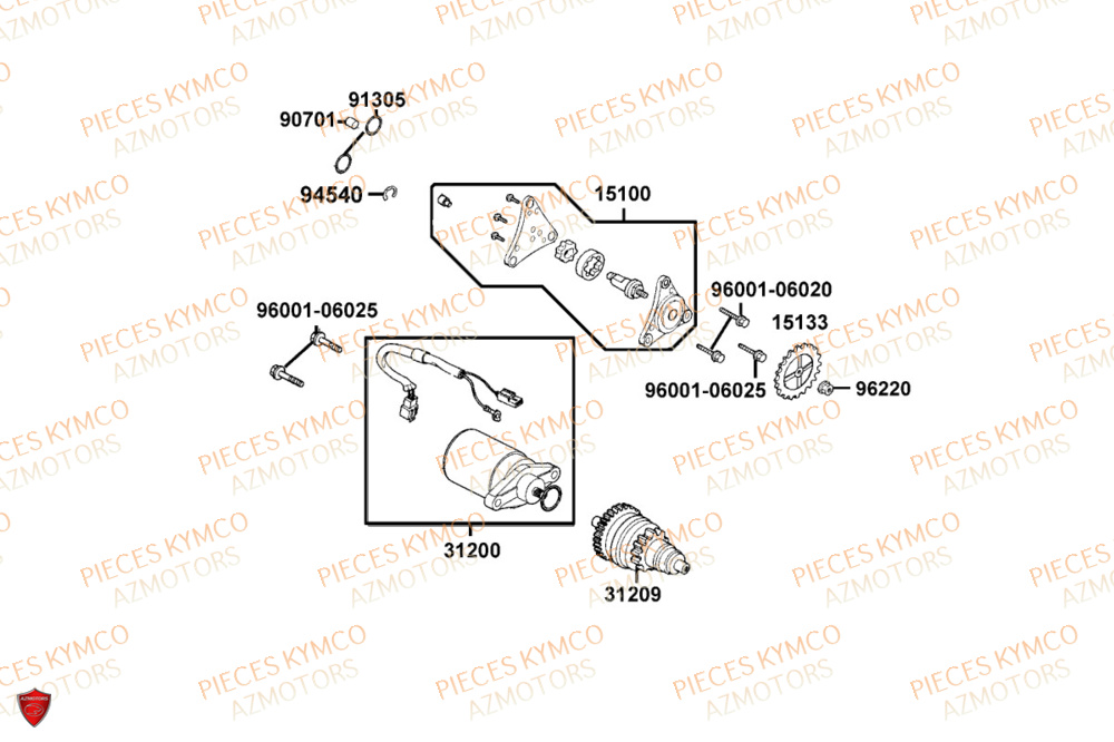 Demarreur KYMCO Pièces SKYTOWN 50I EURO5+ (TH10AB)