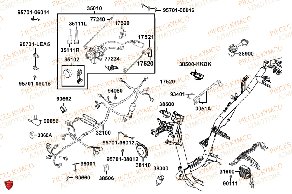 Equipement Electrique KYMCO Pièces SKYTOWN 50I EURO5+ (TH10AB)