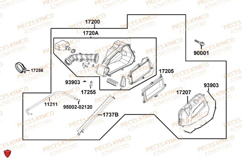 Filtre A Air KYMCO Pièces SKYTOWN 50I EURO5+ (TH10AB)