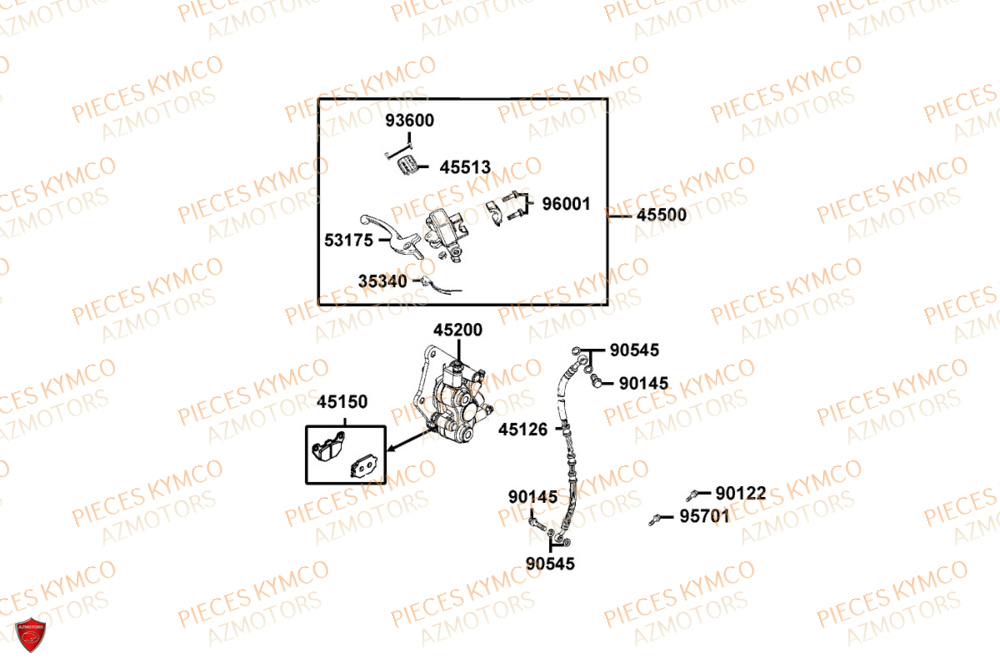 Frein Avant KYMCO Pièces SKYTOWN 50I EURO5+ (TH10AB)