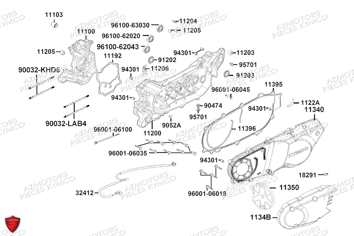 Carters Moteur KYMCO Pièces SKYTOWN 125I CBS EURO 5+ (TH25AD)