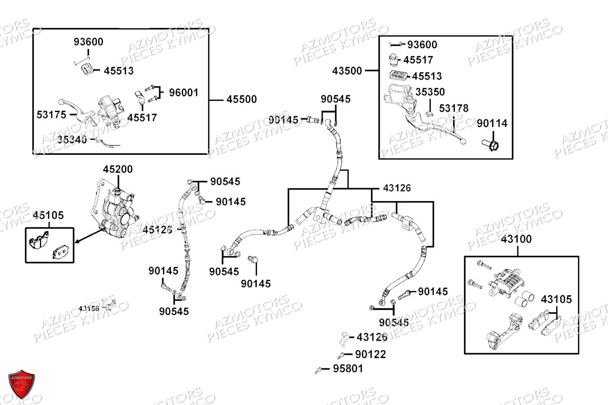 Systeme De Freins KYMCO Pièces SKYTOWN 125I CBS EURO 5+ (TH25AD)