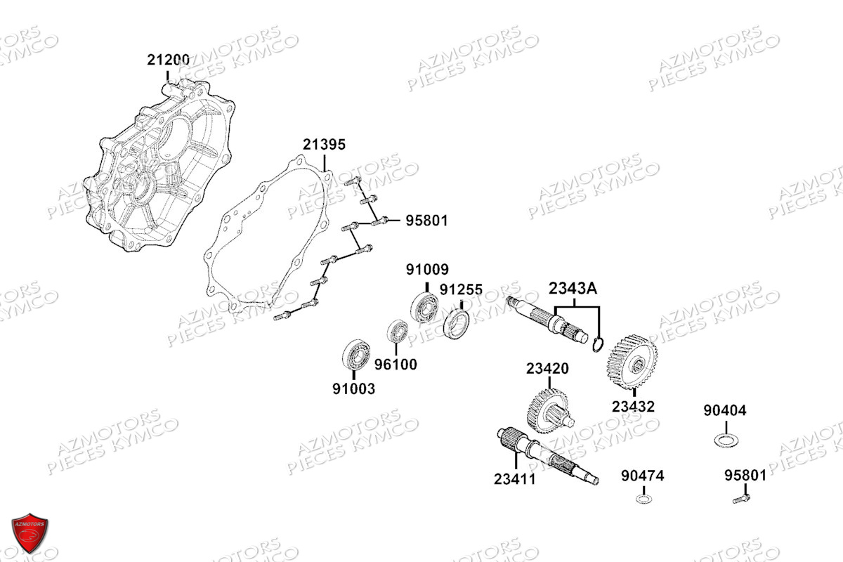 Transmission KYMCO Pièces SKYTOWN 125I CBS EURO 5+ (TH25AD)