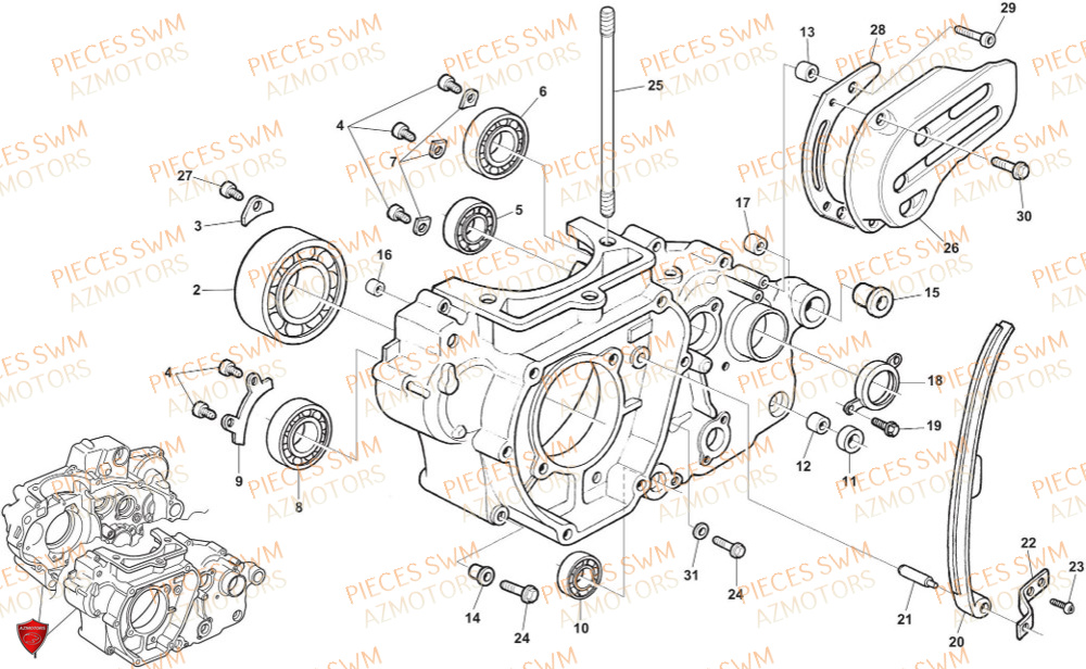 Couvre Pignon SWM Pieces SWM Origine SM 500R EURO5 VaTM 2024
