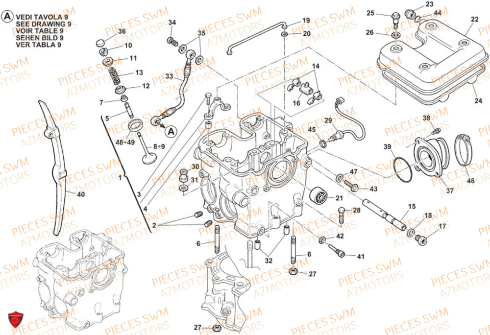 Culasse SWM Pieces SWM Origine SM 500R EURO5 VaTM 2024
