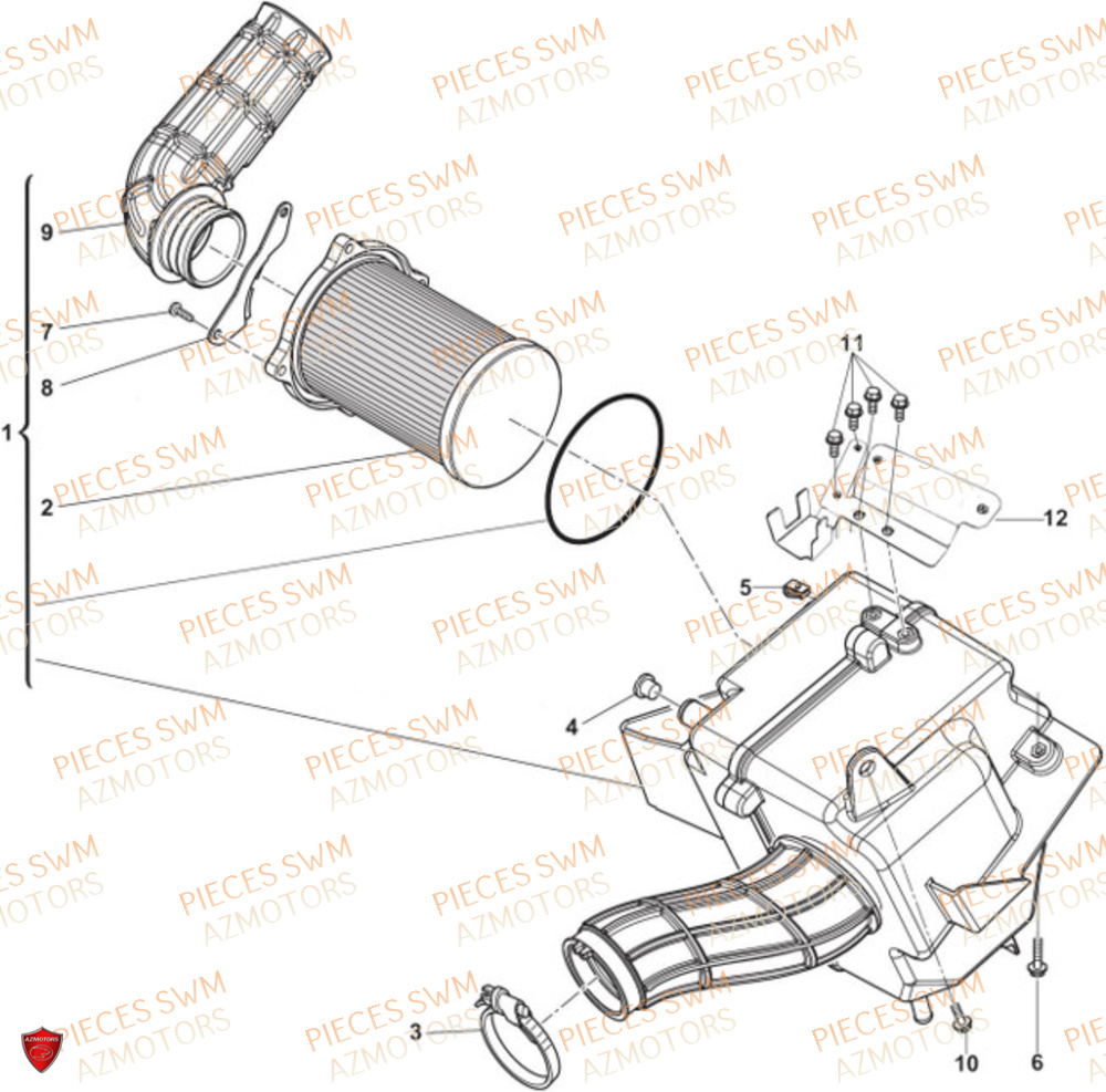 Filtre A Air SWM Pieces SWM Origine SM 500R EURO5 VaTM 2024
