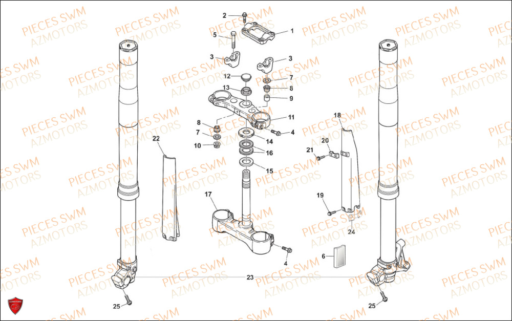 Fourche SWM Pieces SWM Origine SM 500R EURO5 VaTM 2024
