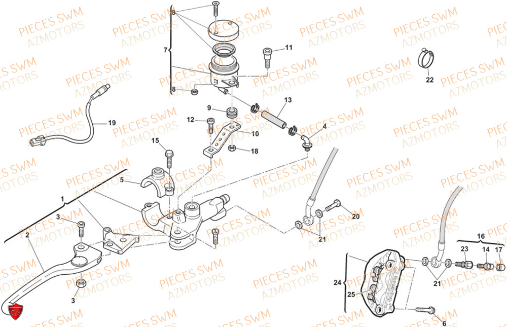 Frein Avant SWM Pieces SWM Origine SM 500R EURO5 VaTM 2024
