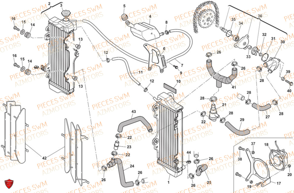 Refroidissement SWM Pieces SWM Origine SM 500R EURO5 VaTM 2024
