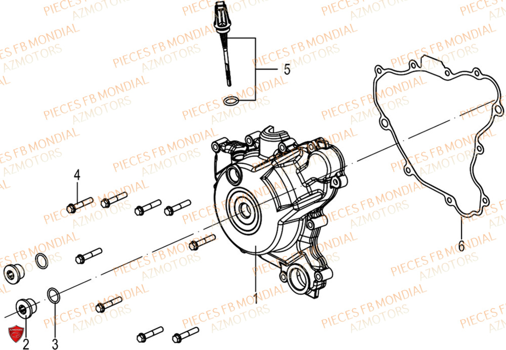 Couvre Carter Gauche FB MONDIAL Pieces SMX 125 ENDURO EU V