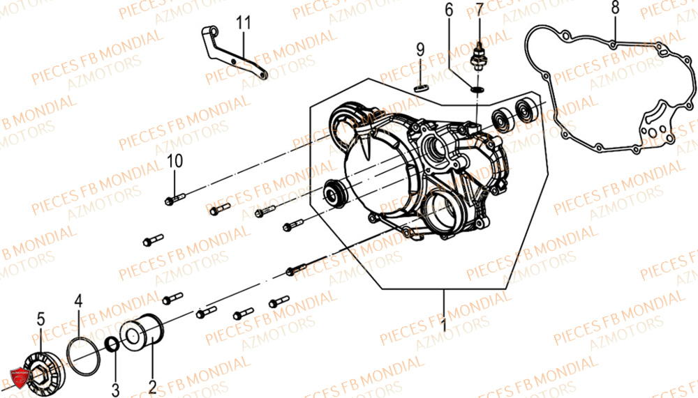 Couvre Carter FB MONDIAL Pieces SMX 125 ENDURO EU V