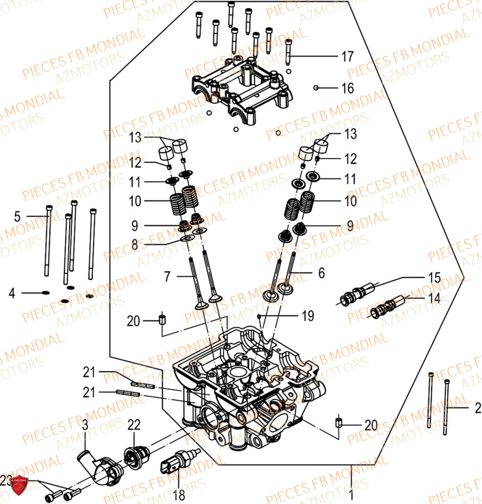 Culasse FB MONDIAL Pieces SMX 125 ENDURO EU V