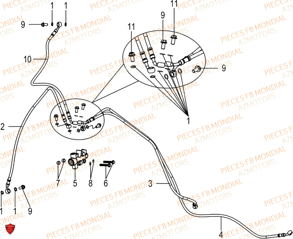 Durite De Frein FB MONDIAL Pieces SMX 125 ENDURO EU V