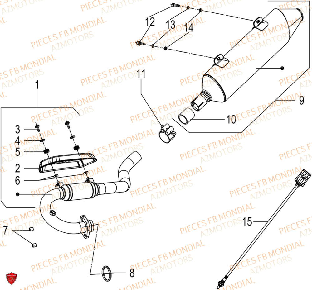 Echappement FB MONDIAL Pieces SMX 125 ENDURO EU V