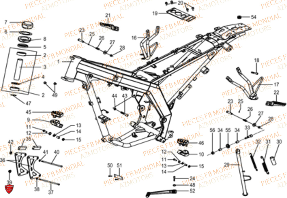 Chassis FB MONDIAL Pieces SMX 125 MOTARD EU V