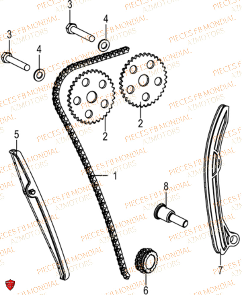 Distribution FB MONDIAL Pieces SMX 125 MOTARD EU V