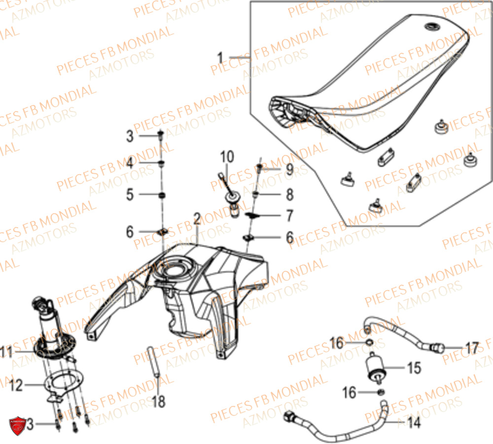 Reservoir FB MONDIAL Pieces SMX 125 MOTARD EU V