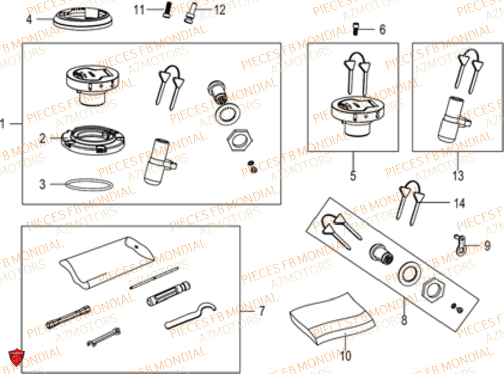 Serrure FB MONDIAL Pieces SMX 125 MOTARD EU V