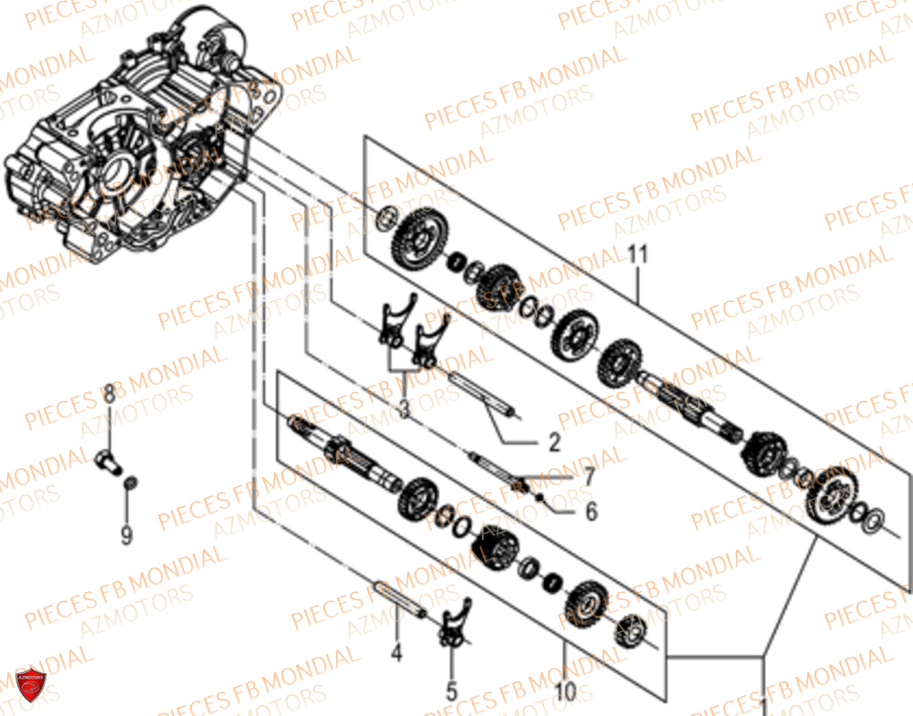 Transmission FB MONDIAL Pieces SMX 125 MOTARD EU V