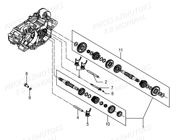 Axe Primaire Axe Secondaire FB MONDIAL Pieces SMX 125 ENDURO EU IV FB Mondial Origine