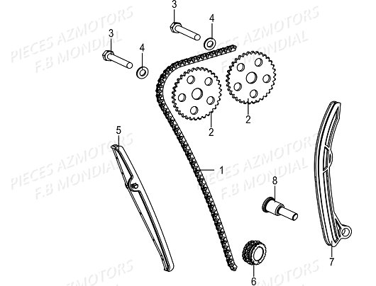 Chaine Distribution FB MONDIAL Pieces SMX 125 ENDURO EU IV FB Mondial Origine