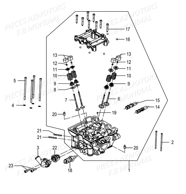 Culasse Soupapes FB MONDIAL Pieces SMX 125 ENDURO EU IV FB Mondial Origine