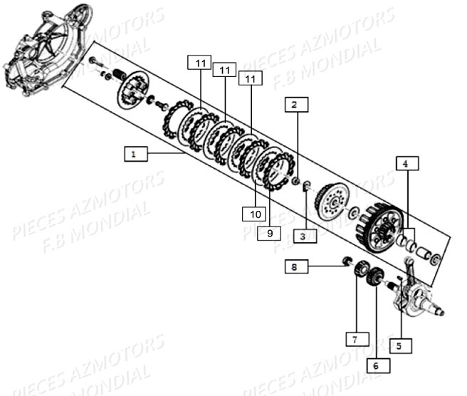 Embrayage FB MONDIAL Pieces SMX 125 ENDURO EU IV FB Mondial Origine